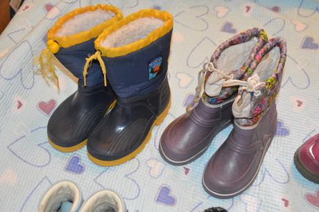 2x oteplené gumáky, zimní boty, 27