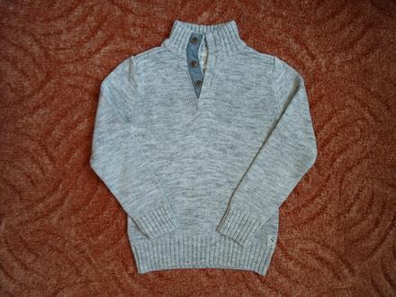 Šedý teplý svetr svetřík, h&m,122
