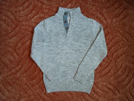 Šedý teplý svetr svetřík, h&m,122