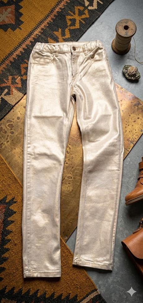 Dívčí zlaté kalhoty h&m vel. 152, h&m,152