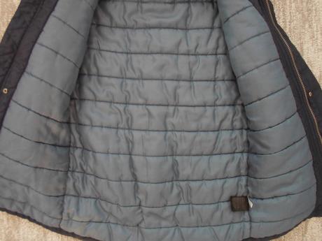 Modrá bunda bundička s kožíškem, h&m,152