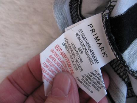 Pruhované bavlněné kojenecké tričko, primark,62