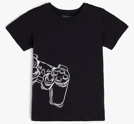 Černé tričko playstation vel. 128, fox & bunny,128