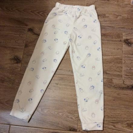 Heboučké domácí kalhoty/tepláky s tučňáky, nutmeg,134