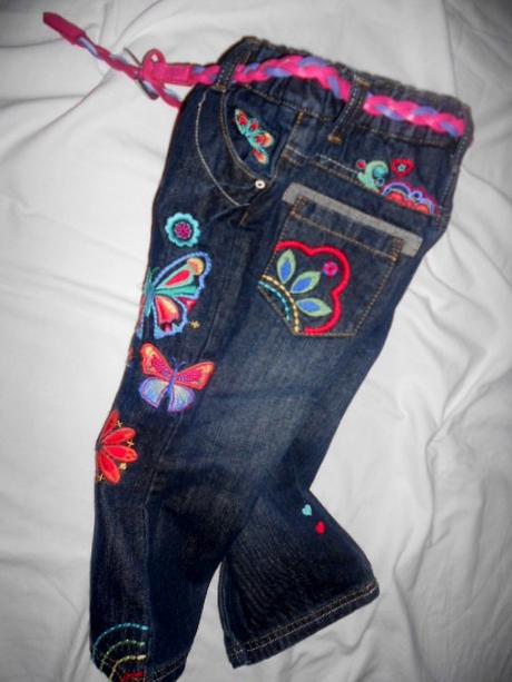 Luxusní vyšívané kalhoty s páskem, 92