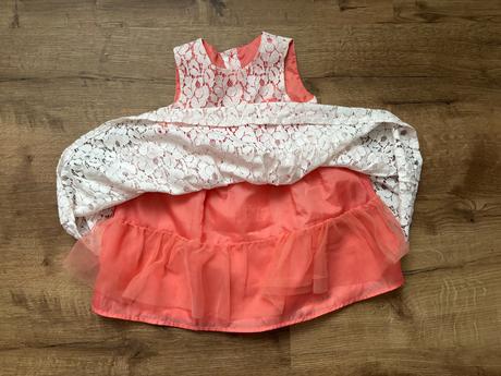 Slavnostní oranžové šatičky s krajkou (vel. 92), mothercare,92