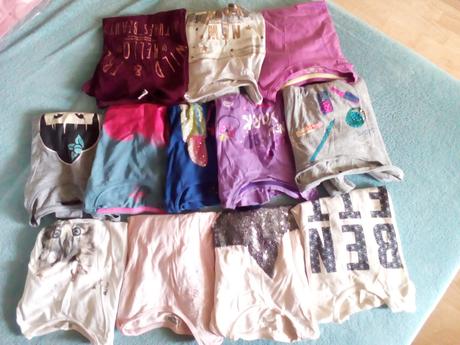 12 x tričko dlouhý rukáv, h&m,134