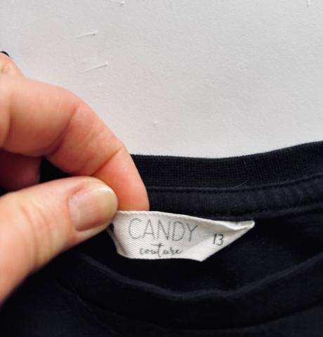 Triko crop top černé - v.13 let, 158