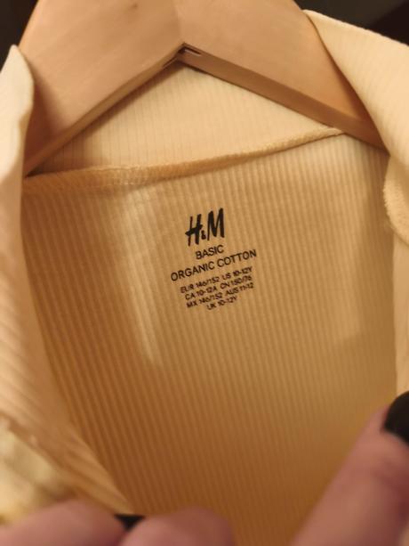 Žebrované tričko na zip h&m 146/152, h&m,152
