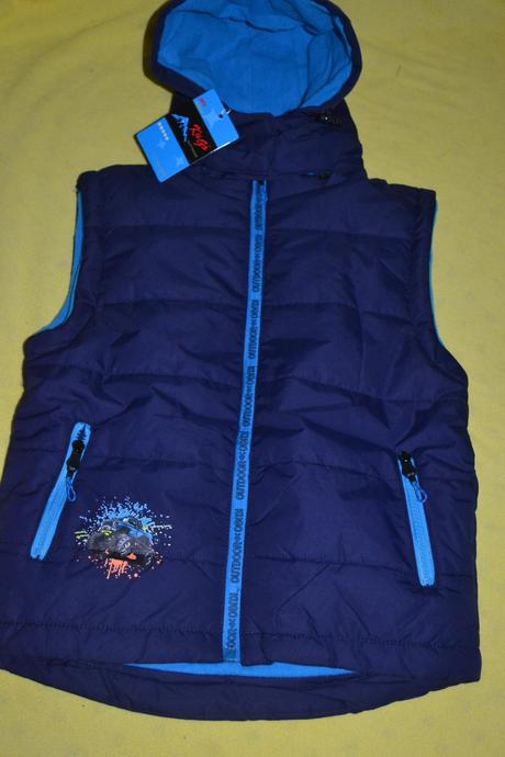 Kvalitní šusťáková vesta kugo,s fleece,7-8 let, kugo,128 / 134