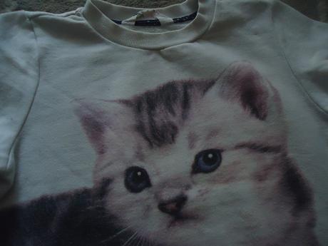 Mikina s kočičkou, h&m,122