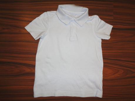 Bílé bavlněné vroubkované tričko s límečkem, george,104