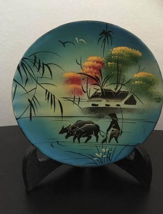 Dekorační dřevěný talíř, 