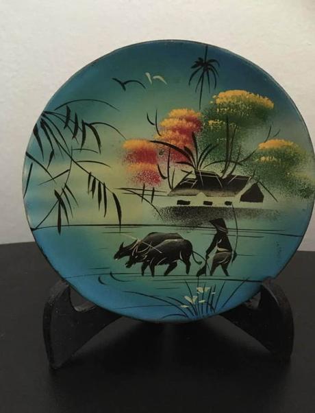 Dekorační dřevěný talíř, 