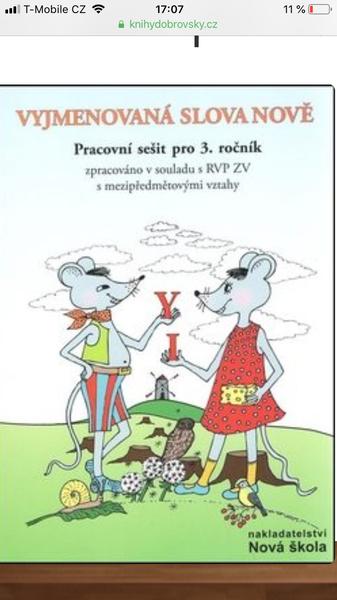 3. třída - vyjmenovaná slova. Máte tento sešit?