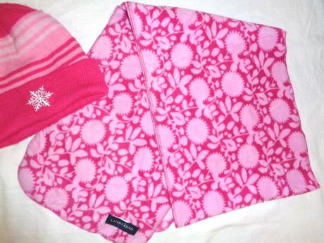 Teplá čepice s vločkou + flízová šála, 128