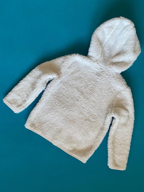 Bílá plyšová mikina, lupilu,98