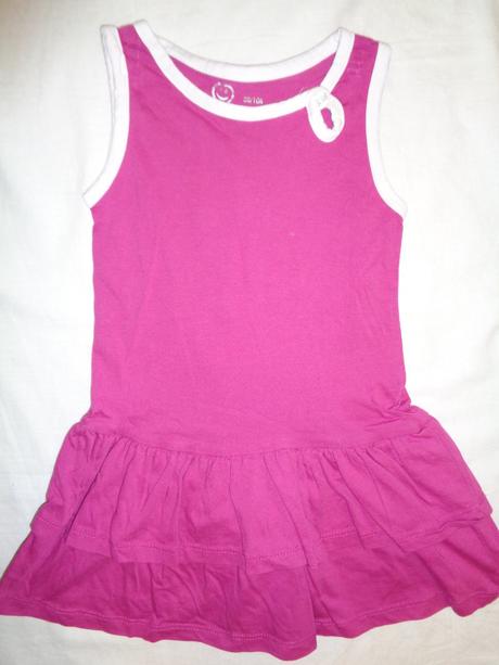 Krásné fuksiové bavlněné letní šaty 98/104, 98 / 104
