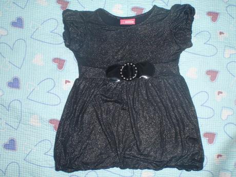 Černý lesklý top, tunika, halenka s kamínky, 98