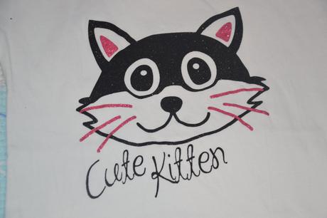 116 122 128 134 bavlněné letní triko s kočkou, c&a,122