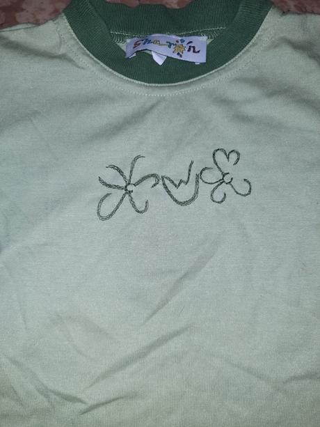 Dívčí tričko vyšité květy vel. 80, 80