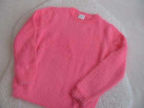 Dívčí sytě růžový svetr, f&f,122