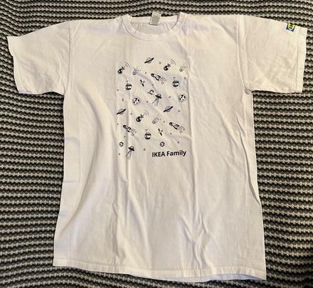 Bílé tričko s potiskem, ikea,164