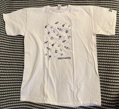 Bílé tričko s potiskem, ikea,164