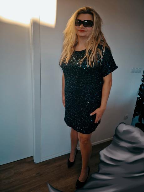 Společenské šaty -třpytivé ,vel.44, 44 / 46