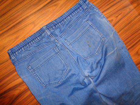 Modré šisované džegíny, fishbone,l