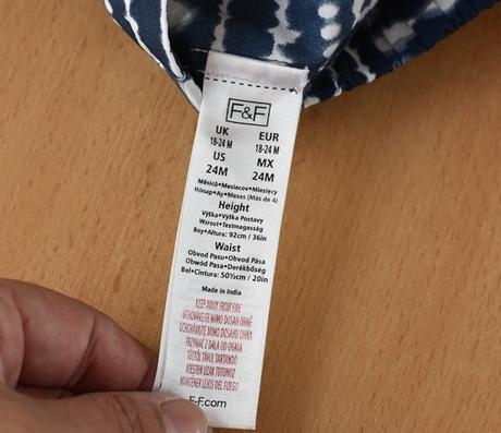 Kalhoty vel. 18 - 24 m, f&f,92