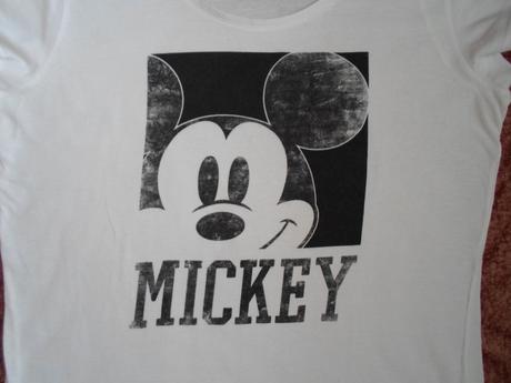 Bílé tričko triko krátký rukáv mickey, disney,l