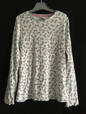 Vel. 128 bílé triko s kvítky, 128