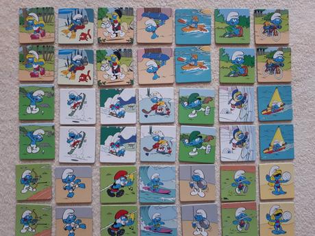 Pexeso dino, šmoulové sporty, 48 pevných kartiček,