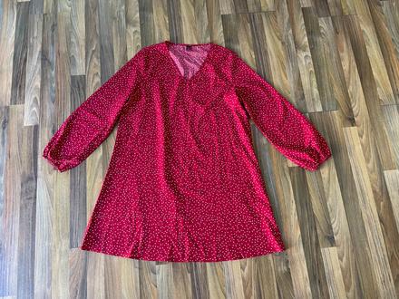Červené puntíkaté šaty / tunika, vel xl, emerly ro, xl