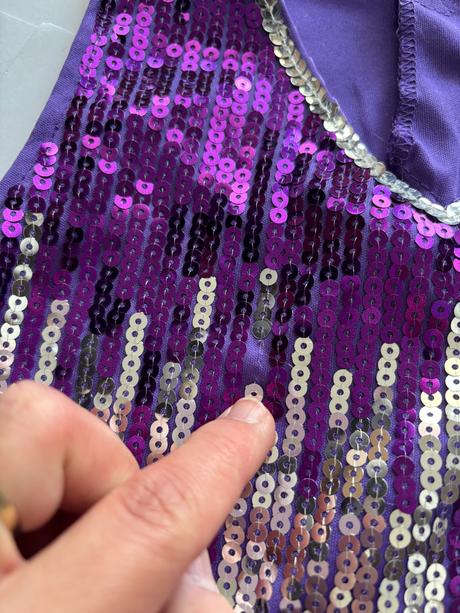 Ob/ šaty fialové - v.cca 3/4 roky, 104