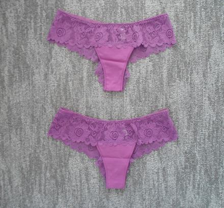 Fialové krajkové kalhotky brazilky - l, xl, l