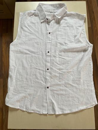 Bílá lněná halena, vel 3xl, možná i více, xxxl