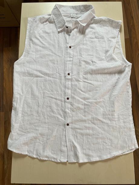 Bílá lněná halena, vel 3xl, možná i více, xxxl