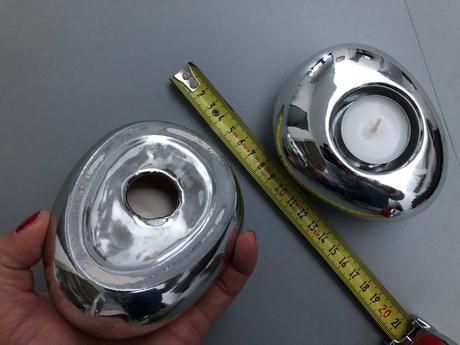 Stojánek na čajové svíčky stones stříbrná 2ks set, 