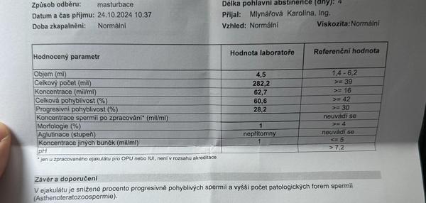 Morfologie spermií 1 %. Přirozeně nebo CAR?