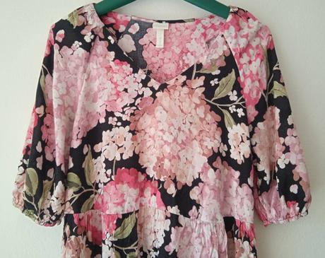 Dámské letní šaty květované midi h&m s m 36 38, h&m,s