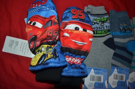 2x silné rukavice cars,3x silné ponožky,116-122, disney,116 / 122