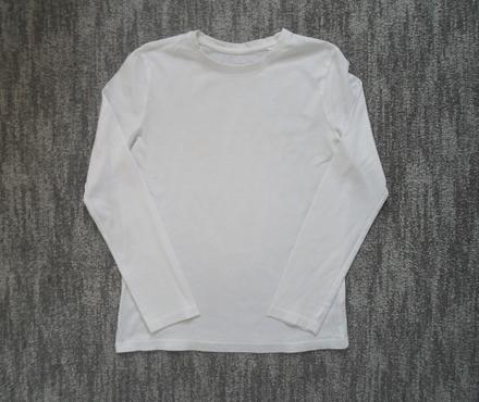 Bílé tričko triko dlouhý rukáv, c&a,146