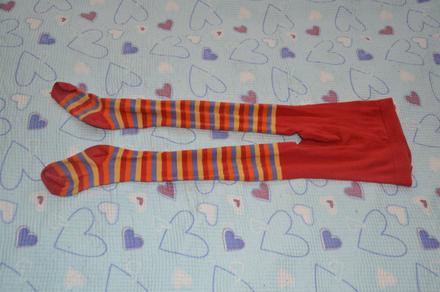 Teplé punčošky punčocháče punčochy pruhované, 104