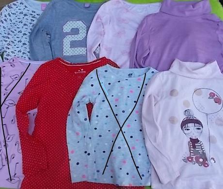 5 x tričko s dlouhým rukávem, h&m,116