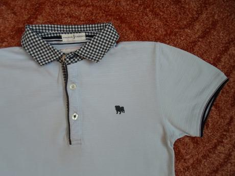 Modré tričko triko s límečkem polo, 128