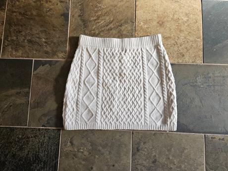Béžová krémová pletená sukně minisukně h&m šířka v, h&m,s