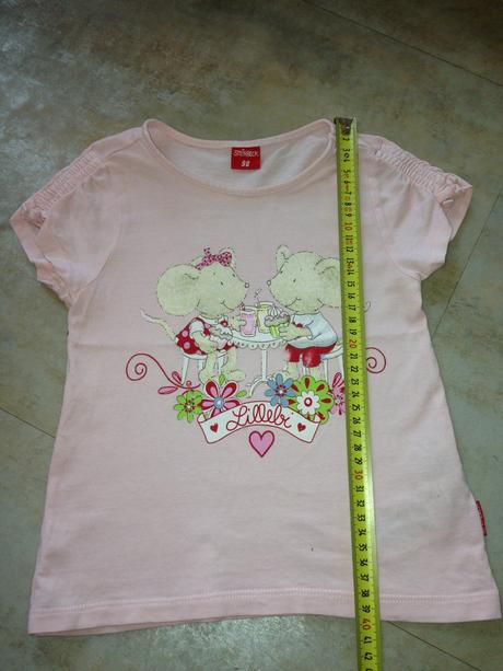 Růžové tričko lillebi myšky vel. 98 zn. steinbeck, 98