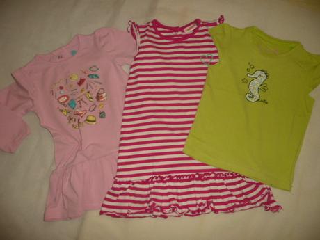 Tričko šaty 2ks tunika vel 86/92 proužek, 86–98